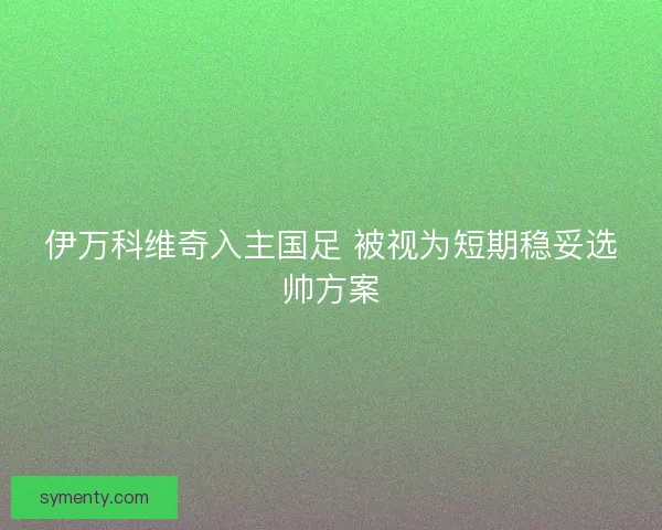 伊万科维奇入主国足 被视为短期稳妥选帅方案 伊万科维奇入主国足 被视为短期稳妥选帅方案
